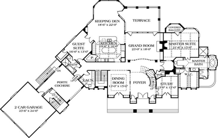 this is the floor plan for these luxury home plans, which include two master suites and three