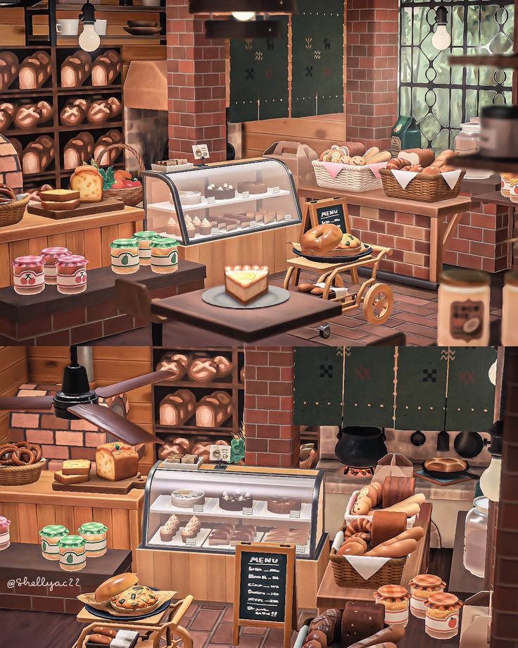 an illustration of a bakery filled with lots of pastries