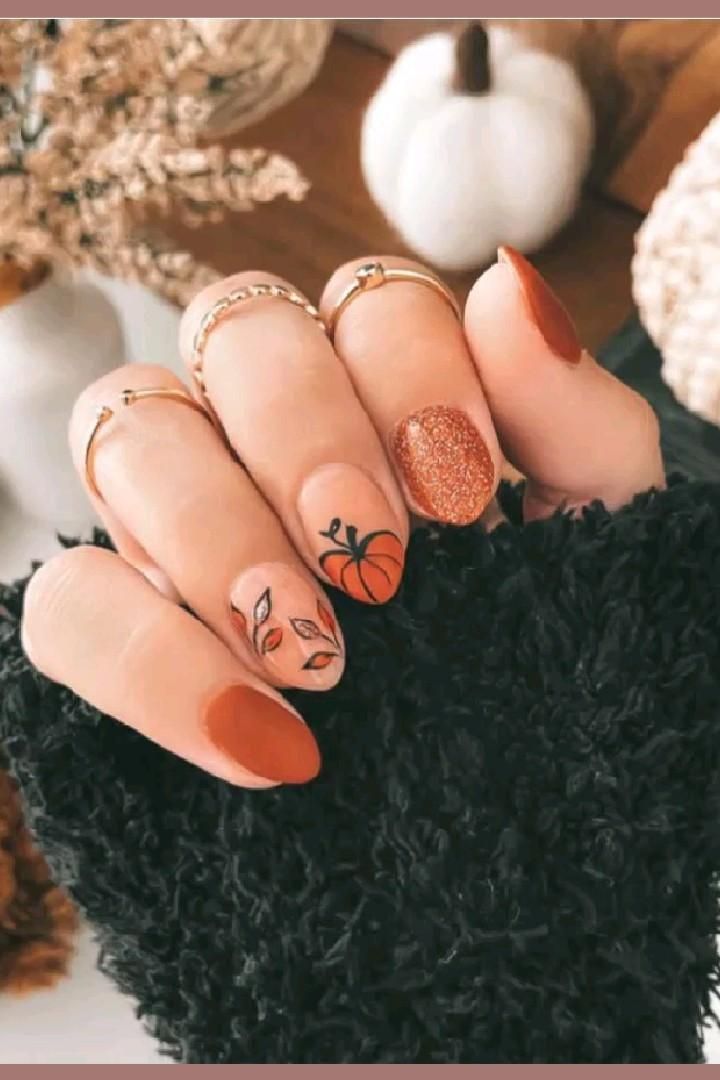 Pumpkin Nail Designs, Pumpkin Nail Art, Simple Fall Nails, Halloween Acrylic Nails, Fall Gel Nails, Pumpkin Nails, October Nails, Cute Nails For Fall, Nagel Tips