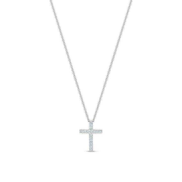 DB Classic cross pendant in white gold | De Beers US White Gold Chains, Diamond Cross, Line Shopping, Ring Necklace, Cross Pendant, Gold Chains, Natural Diamonds, Cross Necklace, Arrow Necklace