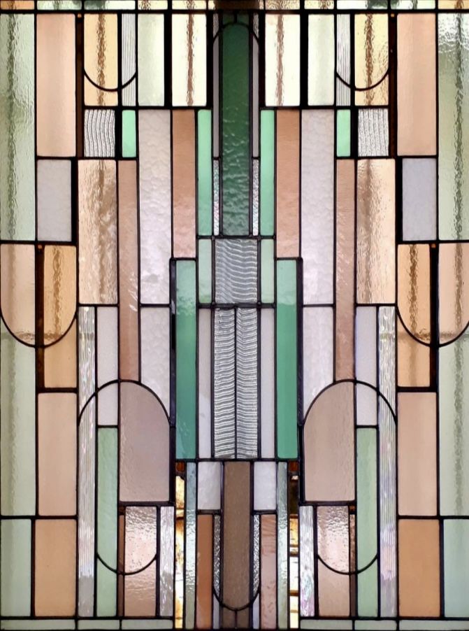 a stained glass window with many different colors