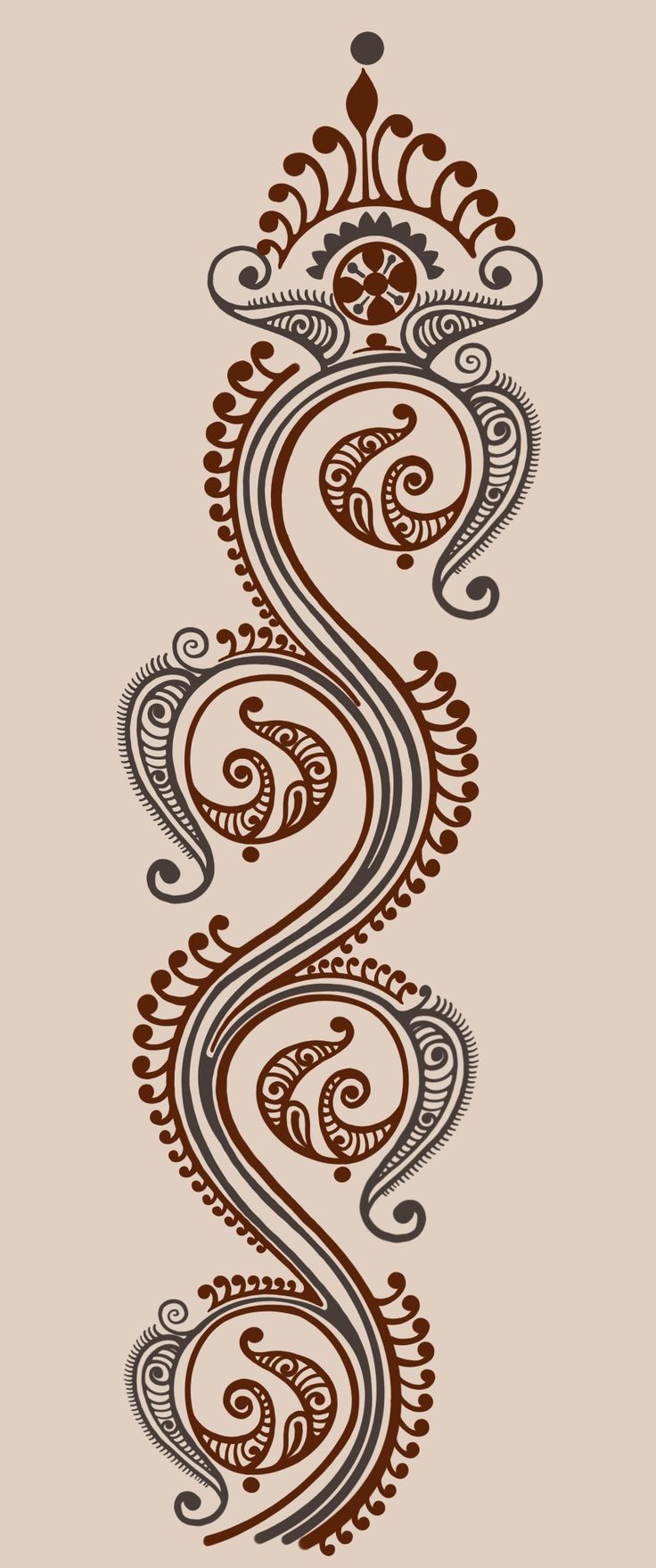 an ornate design on a beige background