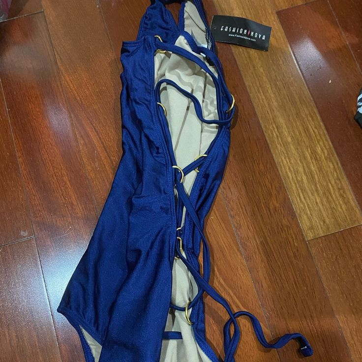 Sexy Strappy Blue One Piece Swimsuit Fashion Nova Nwt Size Medium Lace Up Size $30 Royal Blue Swimwear For Summer Party, Chic Blue Halter Neck Swimwear, Blue One-piece Lined Bodysuit, Blue Lined One-piece Bodysuit, Chic Blue Swimwear For Party, Blue Halter Neck Bodysuit For Beach Season, Chic Blue Party Swimwear, Blue Backless Bodysuit For Vacation, Backless Blue Bodysuit For Vacation