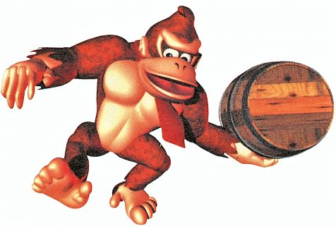 an image of a monkey holding a barrel