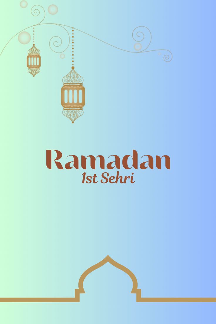 an islamic greeting card with hanging lanterns and the words rama ist sehri on it