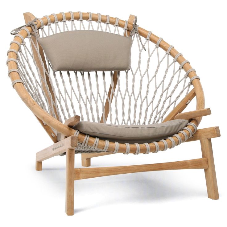 LEYDA OUTDOOR OCCASIONAL CHAIR Dovetail Furniture, Natural Teak Wood, Unique Chair, Round Chair, Outdoor Accents, Sunbrella Cushions, Occasional Chair, Natural Wood Finish, Sunbrella Fabric