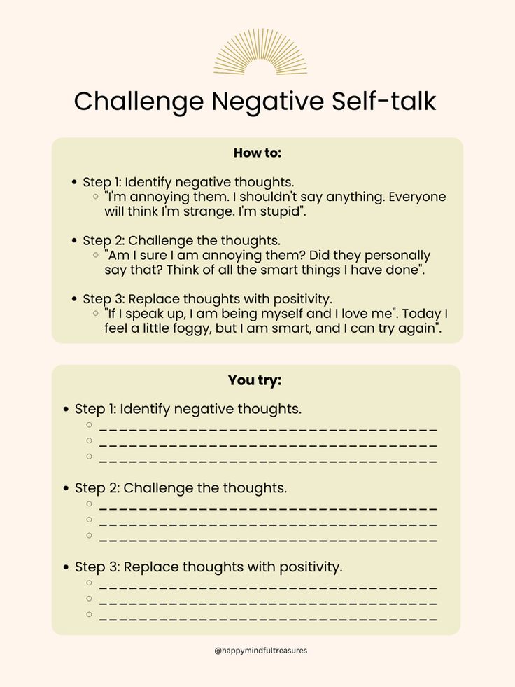 Utilize this worksheet to help challenge negative thoughts or negative self talk. Challenge Negative Thoughts Worksheets, Challenge Negative Self Talk, Mantras To Combat Negative Thoughts, Negative To Positive Thoughts, Changing Negative Thoughts To Positive Worksheet, Cbt Negative Thoughts, Redirecting Negative Thoughts, Journal Prompts For Negative Self Talk, Overcome Negative Thoughts