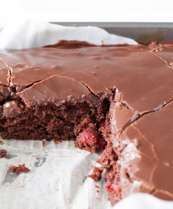 a close up of a piece of chocolate cake