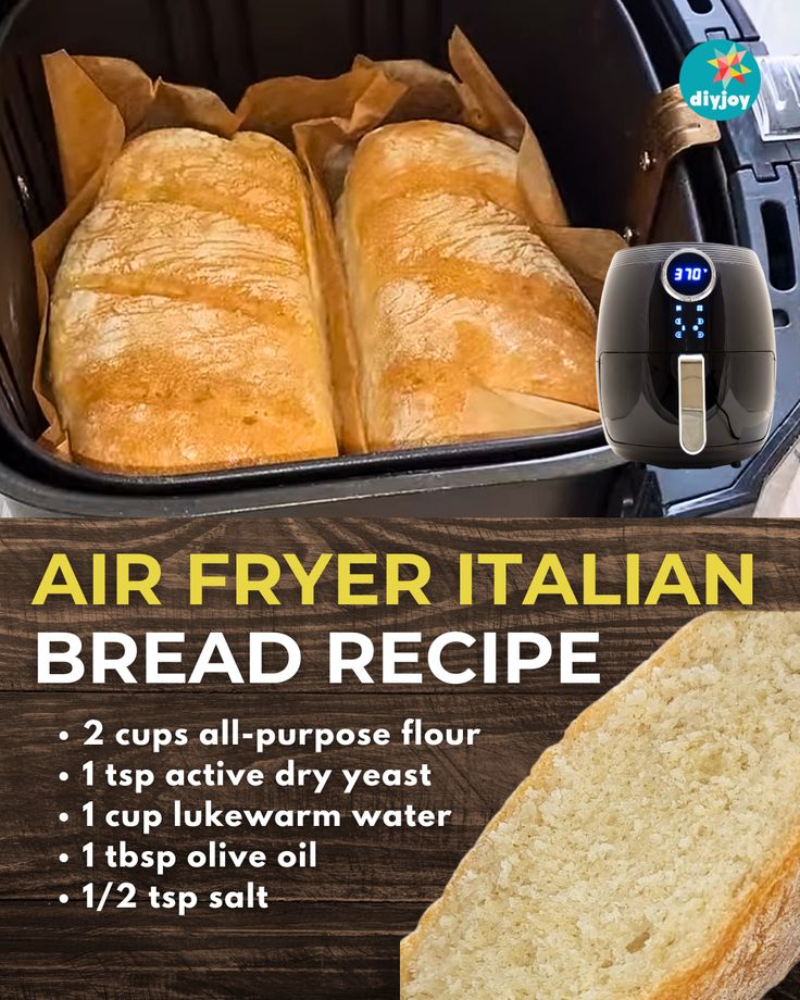 an air fryer with bread in it and instructions