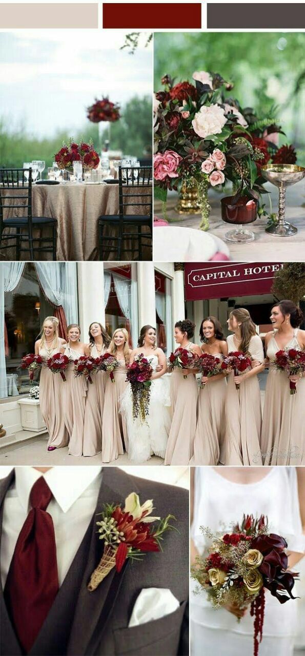 the wedding party is dressed in different colors and styles, including red, pink, green,