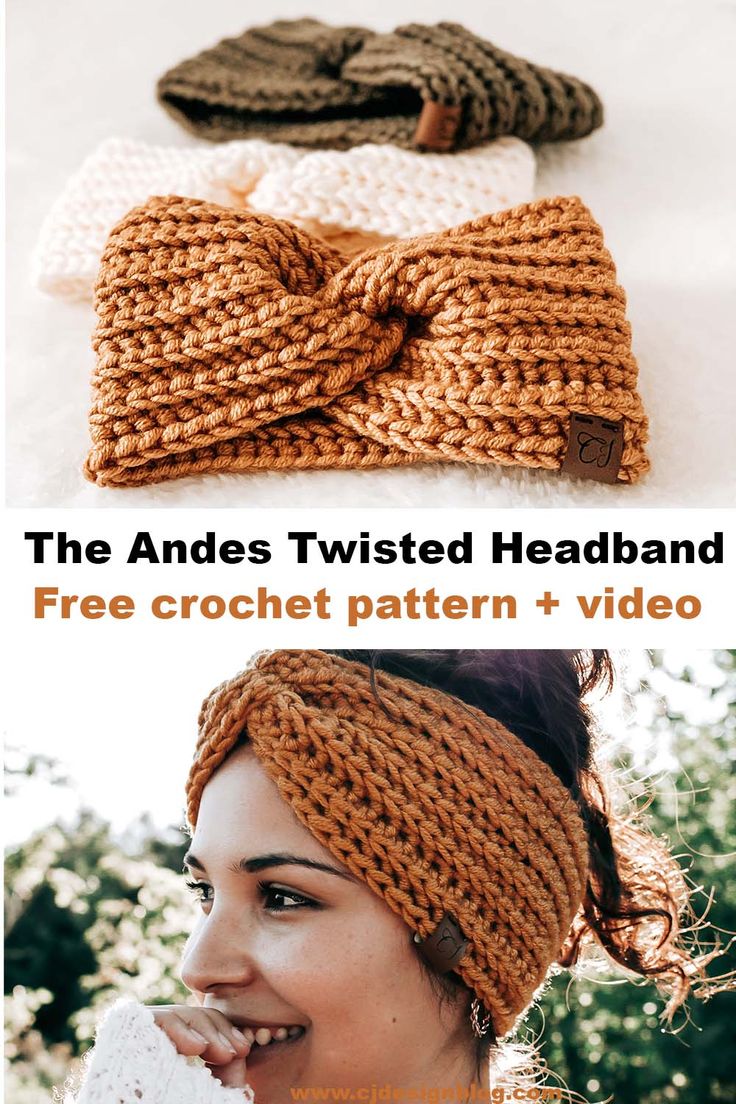 crocheted headbands made with cotton yarn in different colors and sizes are shown