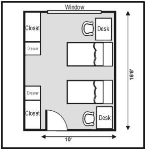 the floor plan for a small bedroom