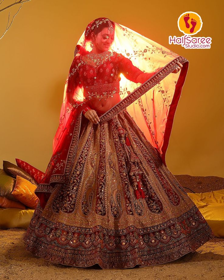 Trending Designer Maroon Bridal Lehengacholi Collection By Halfsareestudio Maroon Bridal Lehenga, Maroon Lehenga, Latest Lehenga Designs, Shades Of Maroon, Designer Bridal Lehenga Choli, Latest Bridal Lehenga, Regal Elegance, Bridal Lehenga Collection, Designer Bridal Lehenga