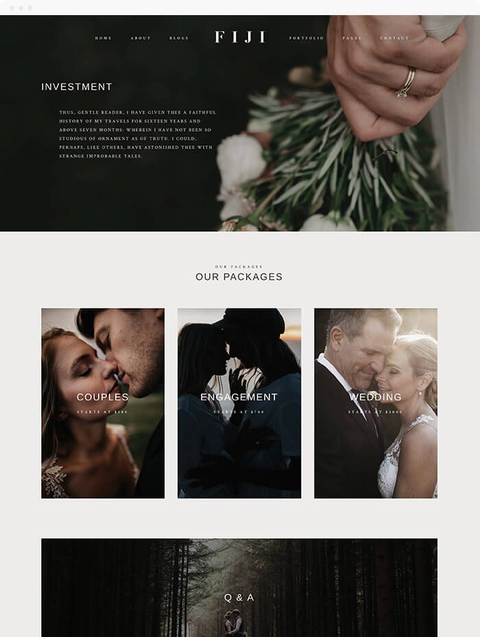 the wedding website is clean and ready to use