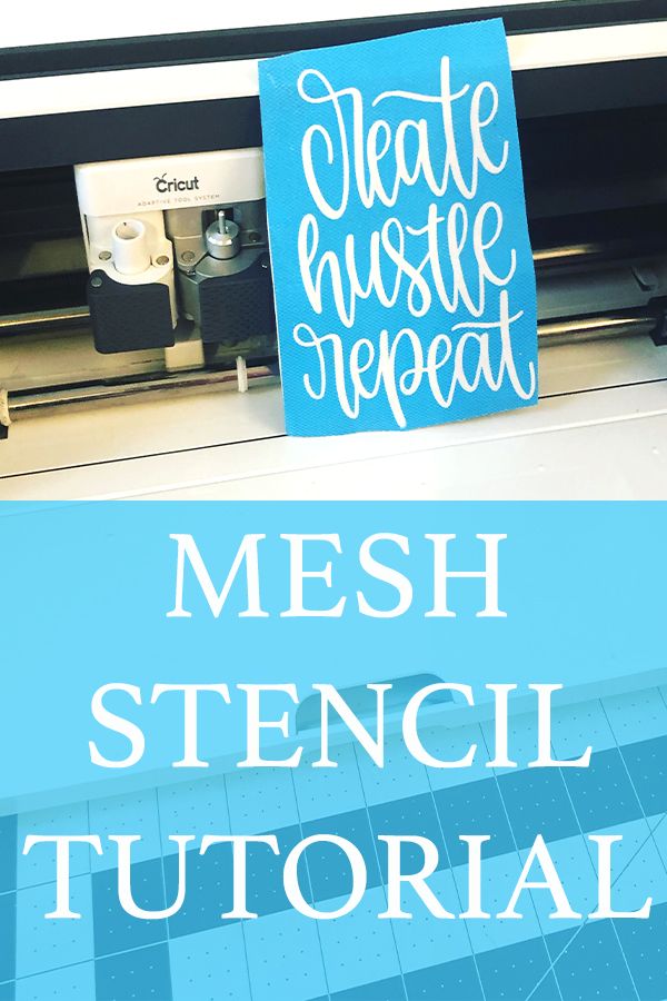 a sign that says mesh stencil tutorial on the side of a machine