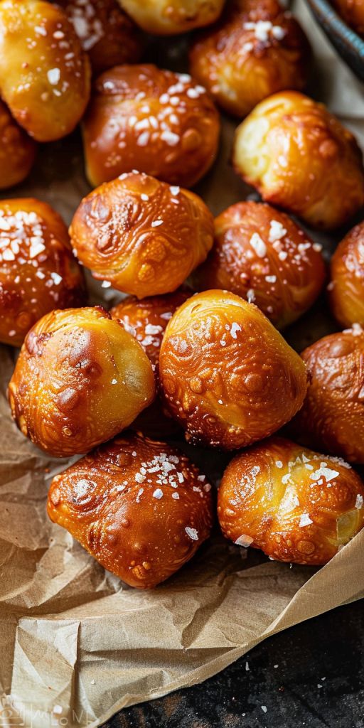 small pastries are sitting on wax paper