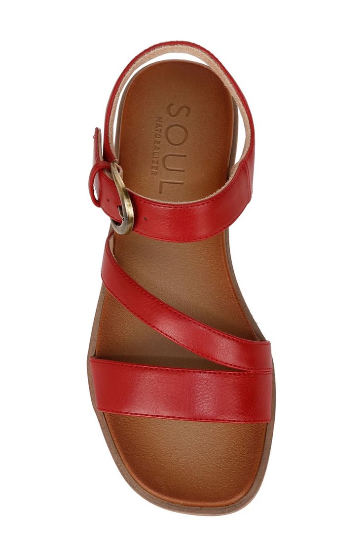 A well-cushioned footbed puts lasting comfort in every step of an all-season sandal finished with a gleaming buckle. Adjustable ankle strap with buckle closure Synthetic upper, lining and sole Imported Casual Shoes Women Sneakers, Best Walking Shoes, Comfort Shoes Women, Casual Leather Shoes, Comfortable Sandals, Sandal Women, Work Shoes, Casual Shoes Women, Fashion Flats