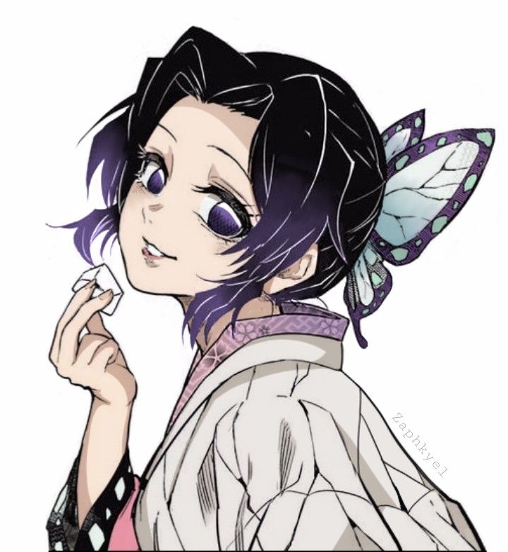 Shinobu Kochou Drawing, Shinobu Hair Down, Shinobu Gaiden, Shinobu Drawing, Shinobu Kochou Icons, Demon Slayer Girls, Shinobu Art, Shinobu Demon Slayer, Kny Shinobu