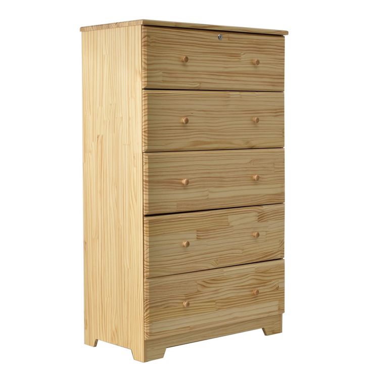 the chest of drawers is made from wood