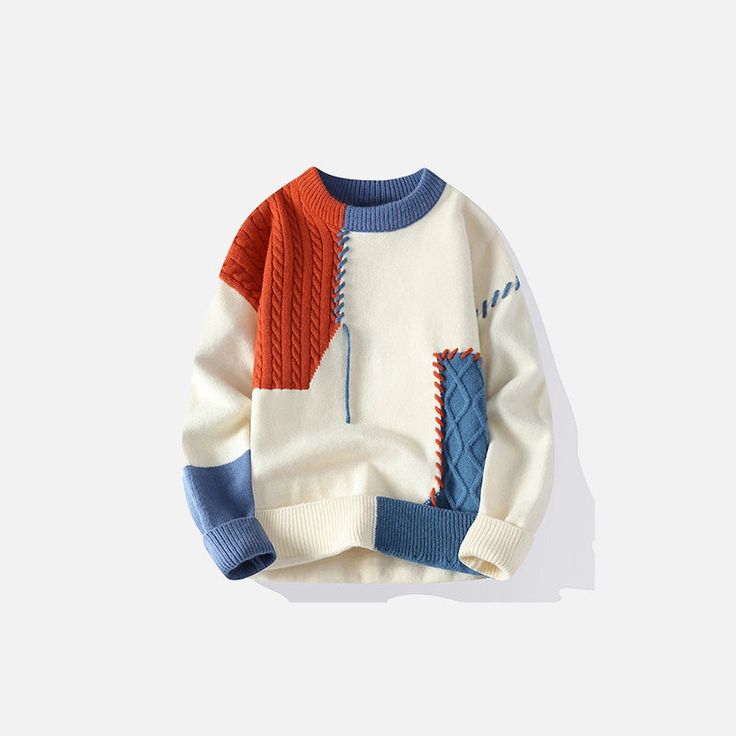 Each layer tells a story. DetailsMaterial: PolyesterCollar: O-neck Male Jumper, Mens Knit Sweater, Mens Fashion Sweaters, Patchwork Sweater, Slim Fit Sweater, Pullover Mode, Korean Streetwear, Mens Cashmere, Men's Knit