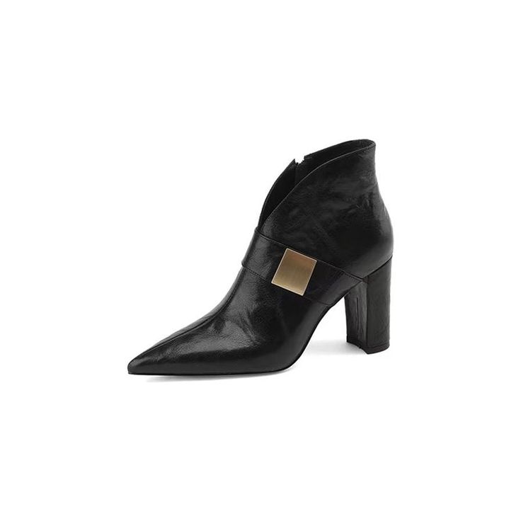 #Color_Black Leather Chic Ankle Booties For Office, Chic Ankle Boots For Office, Chic Office Ankle Booties, Chic Ankle-high Business Boots, Chic Ankle-high Boots For Business, Elegant Business Ankle-high Martin Boots, Elegant Business Martin Boots Ankle-high, Elegant Ankle-high Martin Boots For Business, Luxury Ankle Heeled Boots For Office