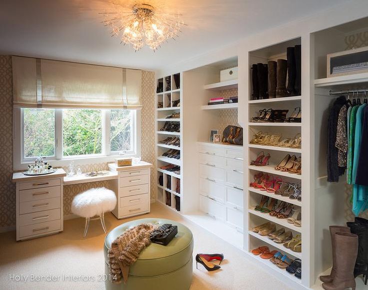 the closet is full of shoes and other things to use for her wardrobes as well