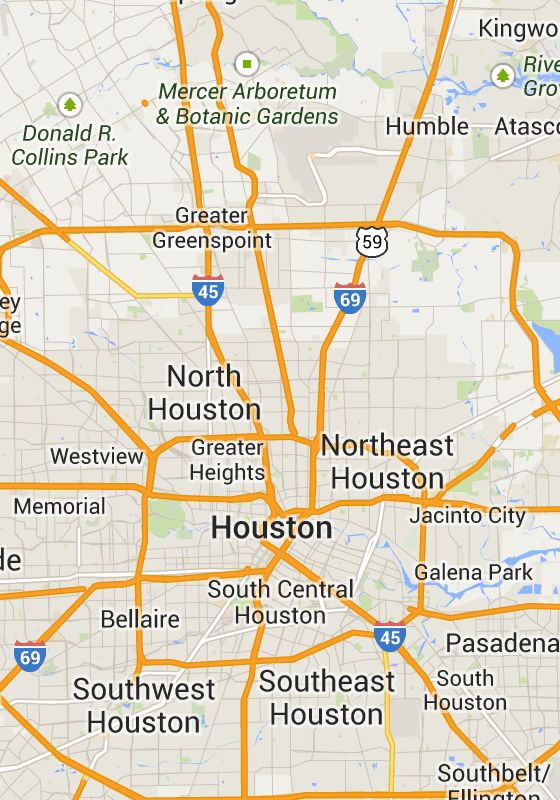 a map showing the location of houston, texas