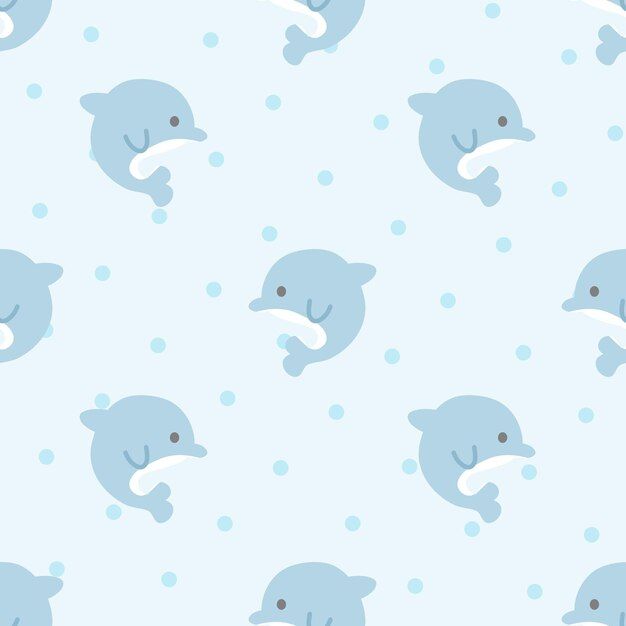 a blue dolphin pattern on a white background