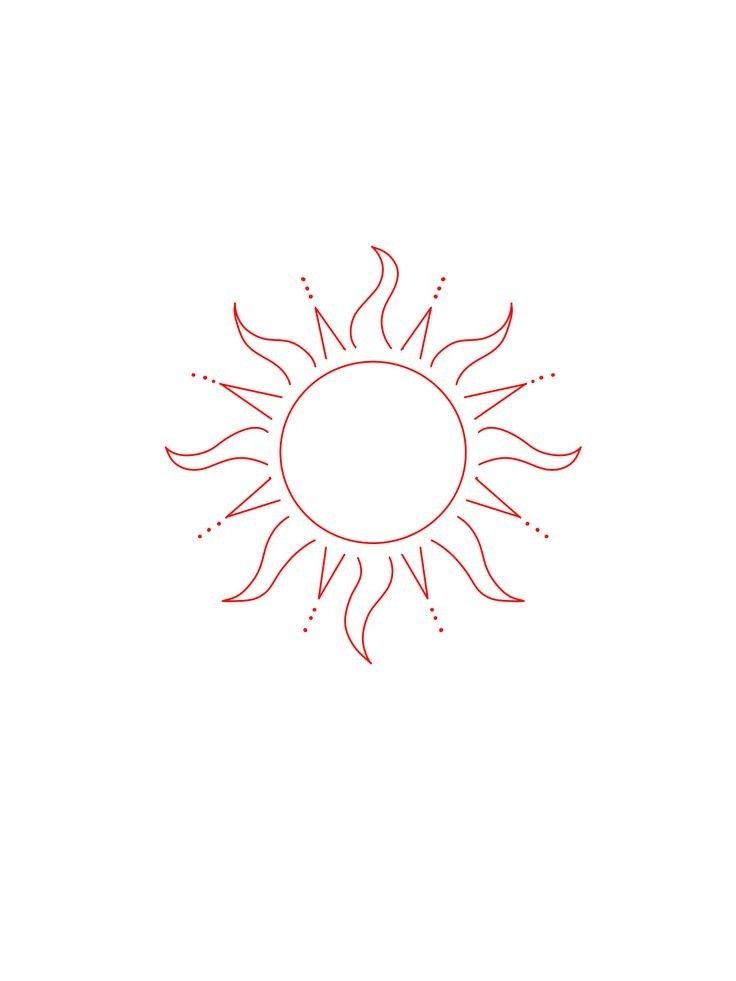 the outline of a sun on a white background