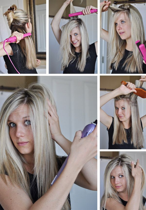 When you get to the crown, flat-iron your hair up and toward the ceiling to get volume. | 17 Useful Tricks For Anyone Who Uses A Hair Straightener Bouncy Waves, Beauty Ideas, Hair Envy, Makati, Girly Stuff, Great Hair, Flat Iron, Hair Skin, Hair Dos