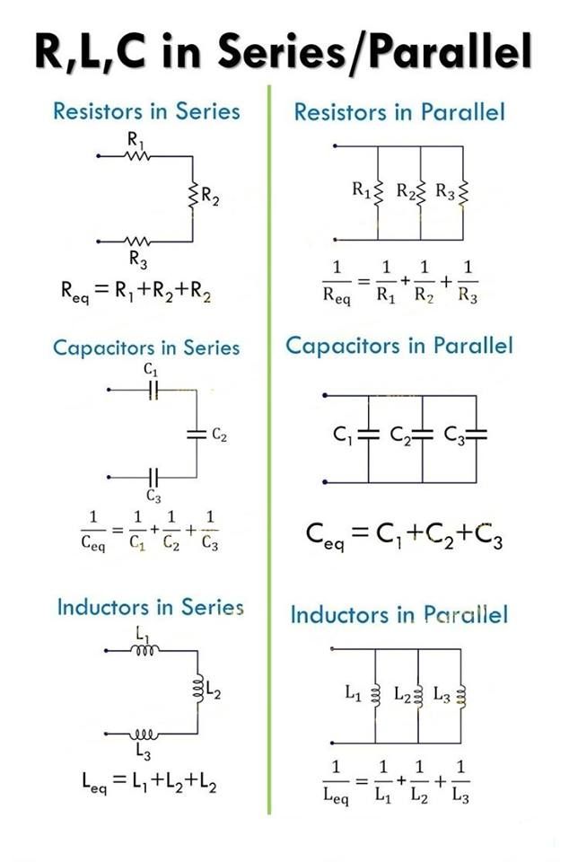 two parallel circuit diagrams with the names and symbols