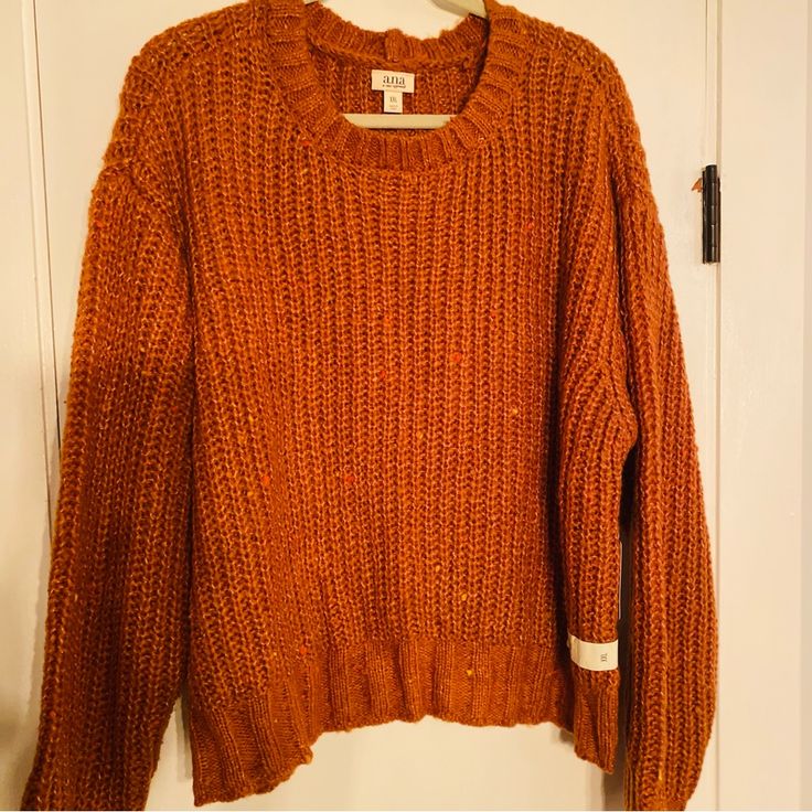 Ana A New Approach Burnt Orange Long Sleeve Sweater- Woman’s Size Xxl Burnt Orange Sweater, Orange Sweater, Orange Long Sleeve, Burnt Orange Color, Orange Sweaters, Classic Theme, A Plus, Lightweight Knit, Fall And Winter