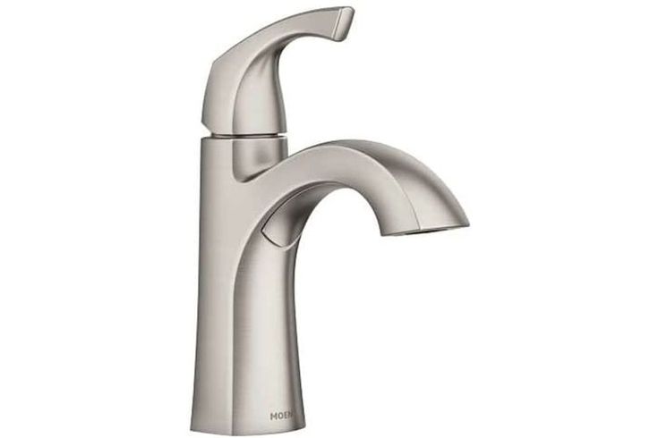 a chrome faucet with the handles extended