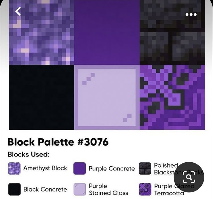 an image of a purple and black background with the text block palette 2076 on it