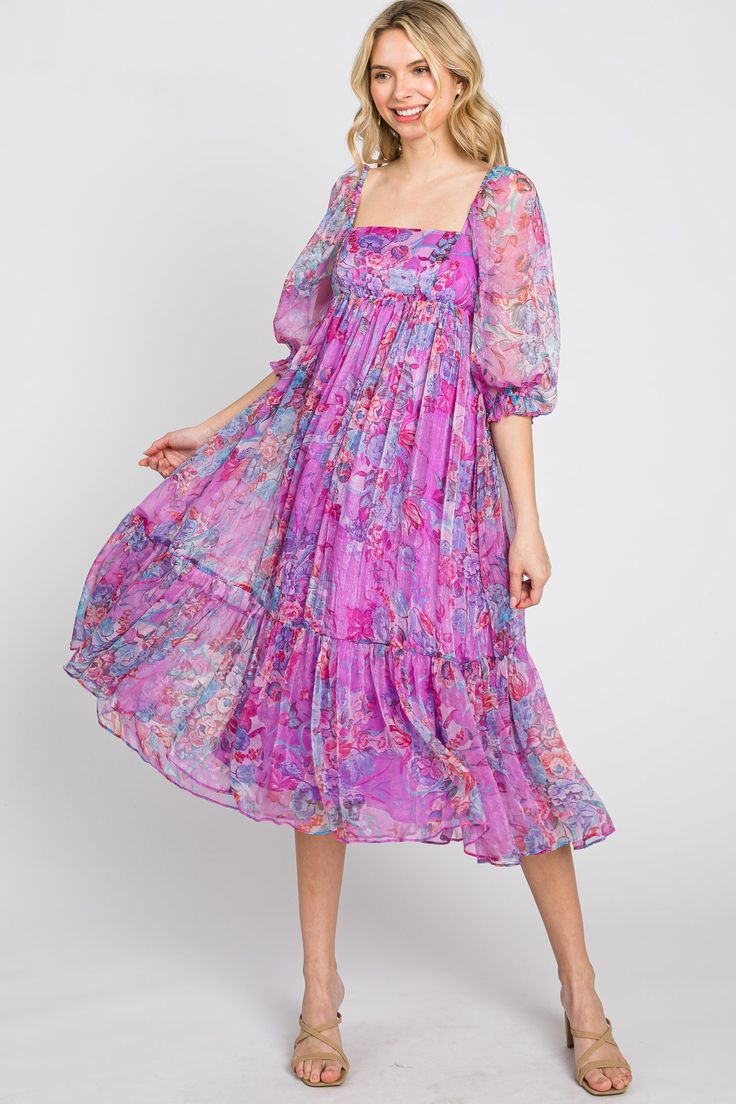 Pink Floral Shimmer Chiffon Maternity Midi Dress – PinkBlush Spring Dresses Maternity, Maternity Dresses Shop, Sadies Dresses Chic Bump Club, Floral Maternity Dress, Fun Maternity Dresses, Fall Purple Baby Shower Dress, Maternity Chiffon Dress, Spring Maternity Wear Floral Dresses, Flowy Floral Maternity Dress