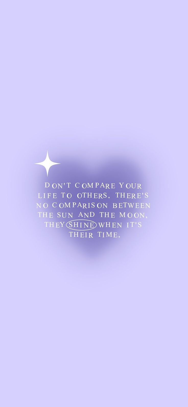 a purple background with the words don't compare your life and others, there are two