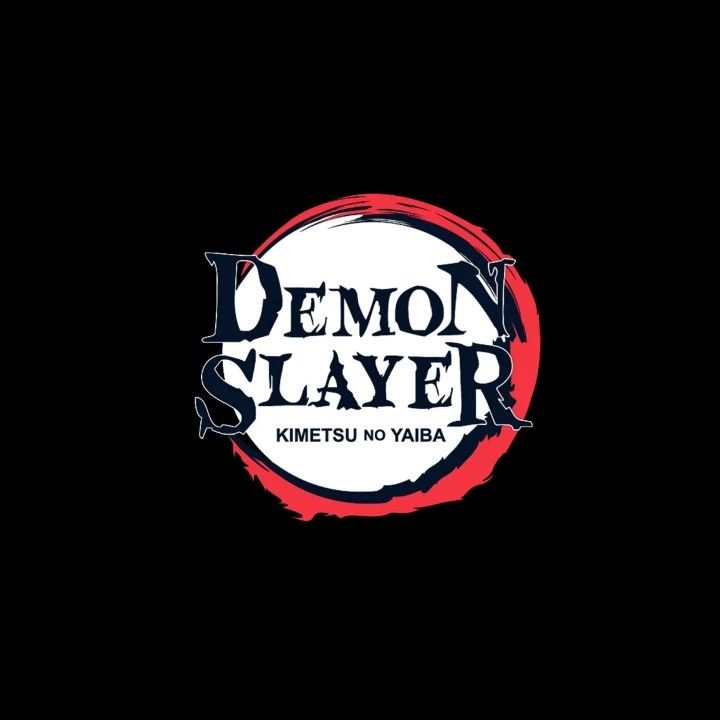 the demon slayer logo on a black background