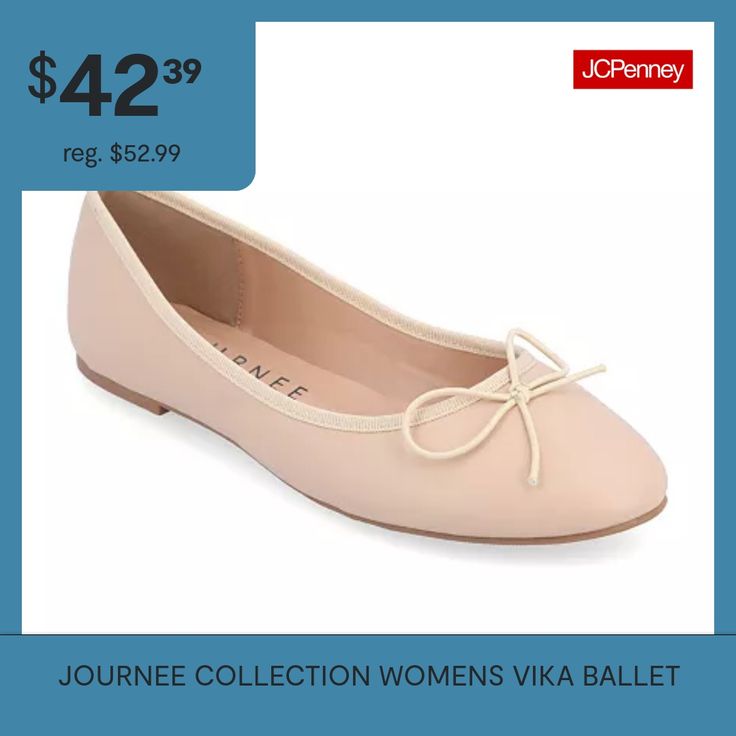 Express your feminine style in modern flats by Journee Collection. These stylish flat shoes feature smooth uppers and knit trim. Classic round toes with dainty bow accents and small block heels finish the design.Features: LightweightClosure Type: Slip-OnSole Material Content: 100% PolyurethaneToe Type: Round ToeCare: Spot CleanHeel Style: Flat HeelCountry of Origin: Imported Modern Flats, Ballet Flats Pink, Stylish Flat Shoes, Shoes Ballet Flats, Modern Flat, Journee Collection, Ballet Flat Shoes, Flat Shoes, Feminine Style