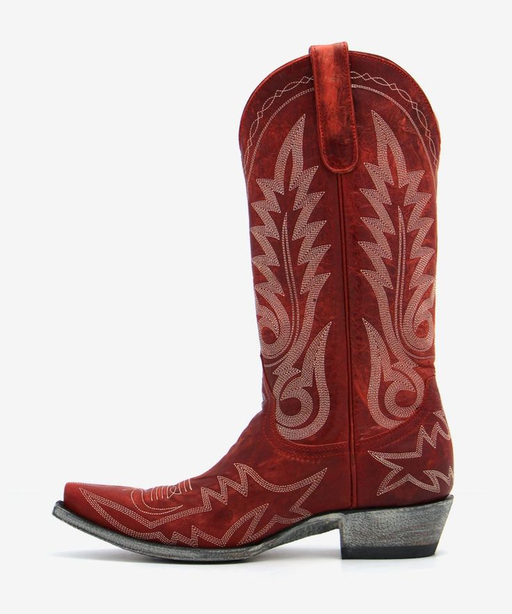 One of Old Gringo's best sellers. The Red Nevada is the perfect combination of Western Styling and Sassy Attitude. Details include a 13" shaft, pull tabs, snip toe, 1.625" heel (9964), leather lining, and leather sole. From Denim to Lace this style can be worn with it all. Sassy Attitude, Fort Worth Stockyards, Red Boots, Leather Pulls, Western Outfits, Western Wear, Nevada, Cowboy Boots, Best Sellers