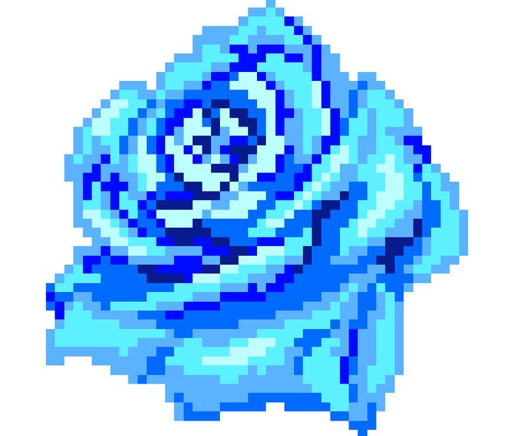 an image of a blue rose made out of pixels