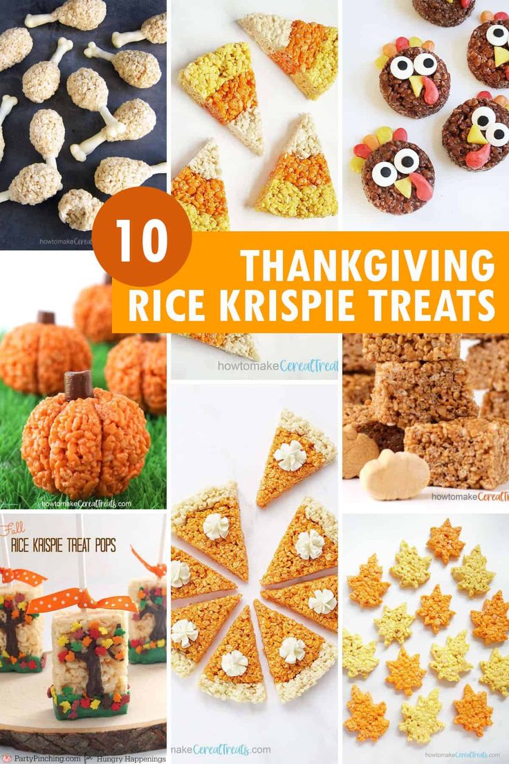 the top ten thanksgiving rice krispie treats for kids and adults to make with them