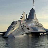 an airplane floating on top of the ocean in the middle of the day and it is upside down