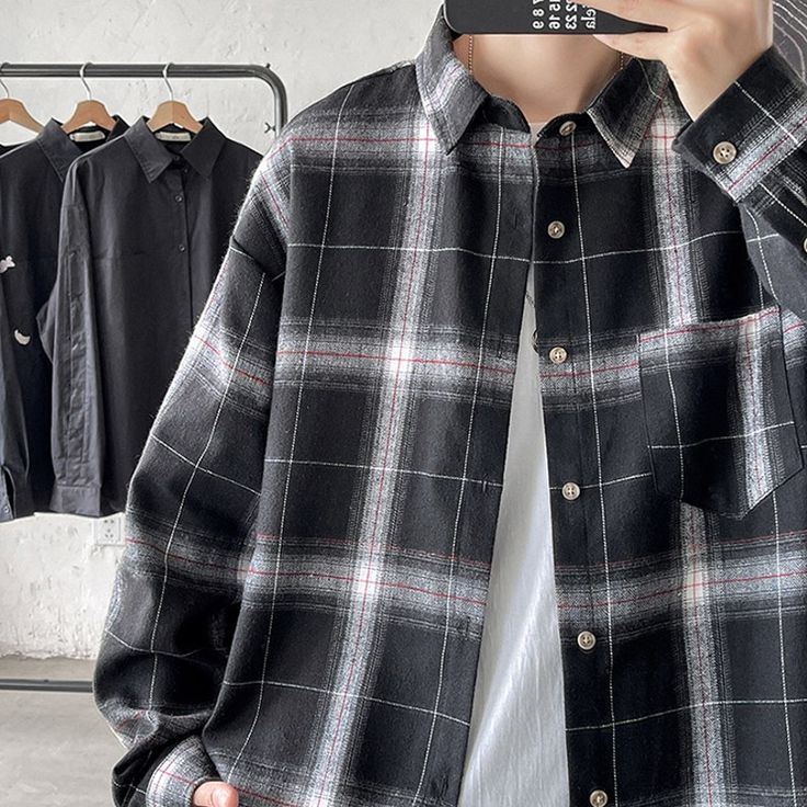 Black Plaid Collared Pocket Shirt | IU M Sheer Black Shirt, Kpop Shirts, Plaid Shirt Men, Casual Long Sleeve Shirts, Sheer Shirt, Long Sleeve Plaid Shirt, Pocket Shirt, Long Sleeve Plaid, Custom Dresses