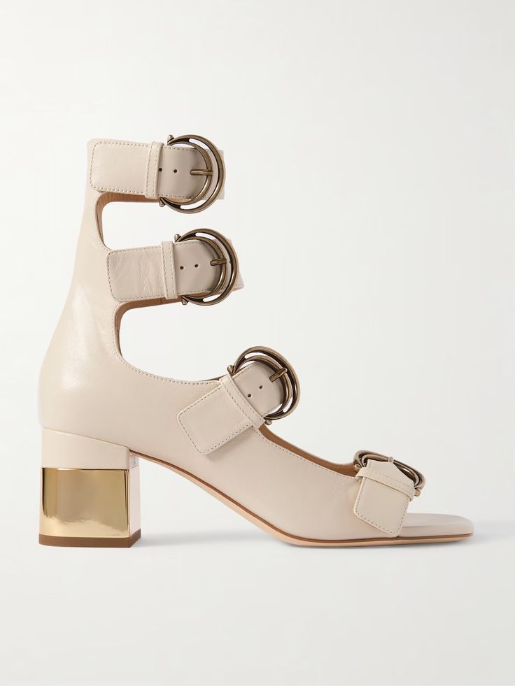 Shop CHLOÉ Alize leather sandals, Explore the latest CHLOÉ women's collection today on NET A PORTER Luxury Cream Sandals With Sculpted Heel, Luxury Cream Heels With Buckle Closure, Luxury Cream Block Heel Sandals, Luxury Cream Sandals With Block Heel, Luxury Cream Calf Leather Heels, Cream Calf Leather Sandals For Spring, Cream Calf Leather Sandals For Summer, Luxury Beige Sandals With Heel Strap, Luxury Cream Open Heel Sandals