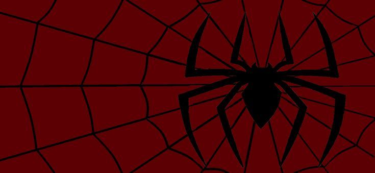 a black spider web on a red background