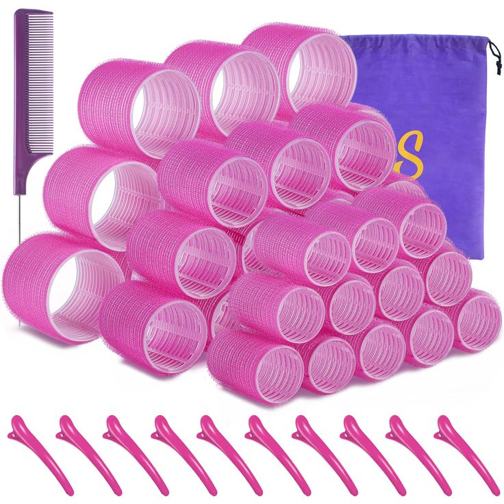 PRICES MAY VARY. Title: Self grip hair roller set 36 pcs,Heatless hair curlers,Hair rollers with hair roller clips and comb,Salon hairdressing curlers,DIY Hair Styles, Sungenol 3 Sizes Rose red Hair Rollers in 1 set. Product Type: Products > Hair Care > Styling Tools & Appliances > Hair Rollers Rose Red Hair, Diy Hair Styles, Hair Roller Set, Hair Roller Clips, Rosé Red Hair, Roller Set Hairstyles, Hair Dryer Accessories, Hair Curlers Rollers, Heatless Hair