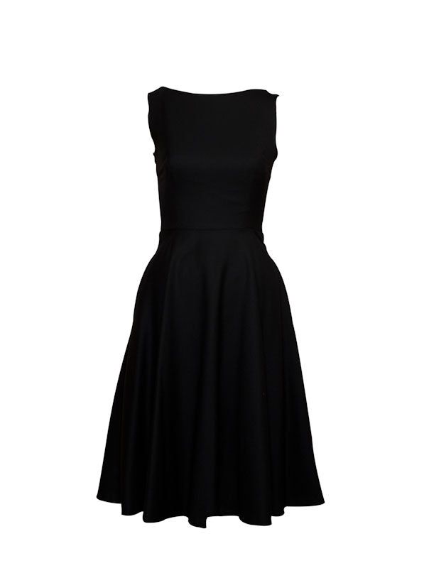 WAS: £185.00 NOW: £105.00 Classic Audrey dress in lovely soft cotton poplin. This dress takes you effortlessly from work to cocktails! Fitted bodice, flared skirt with essential side seam pockets. Fully lined. A timeless, elegant wear anywhere kind of Little Black Dress you need in your wardrobe - what's there not to love! Dark And Light Academia Aesthetic, Retro Black Dress, Elegant Wear, Audrey Dress, Classic Black Dress, Practical Fashion, Timeless Dress, Dresses Uk, Flared Skirt