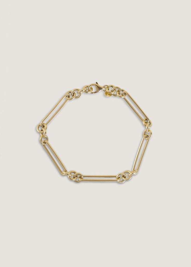 Mixed Link Chain Bracelet 14k Gold - Kinn Interlocking Ring, Fall Rings, Gold Baroque, Figaro Chain Necklace, Gold Rope Chains, Link Chain Bracelet, Diamond Tennis Bracelet, Pearl Hoop Earrings, Jewelry Lookbook