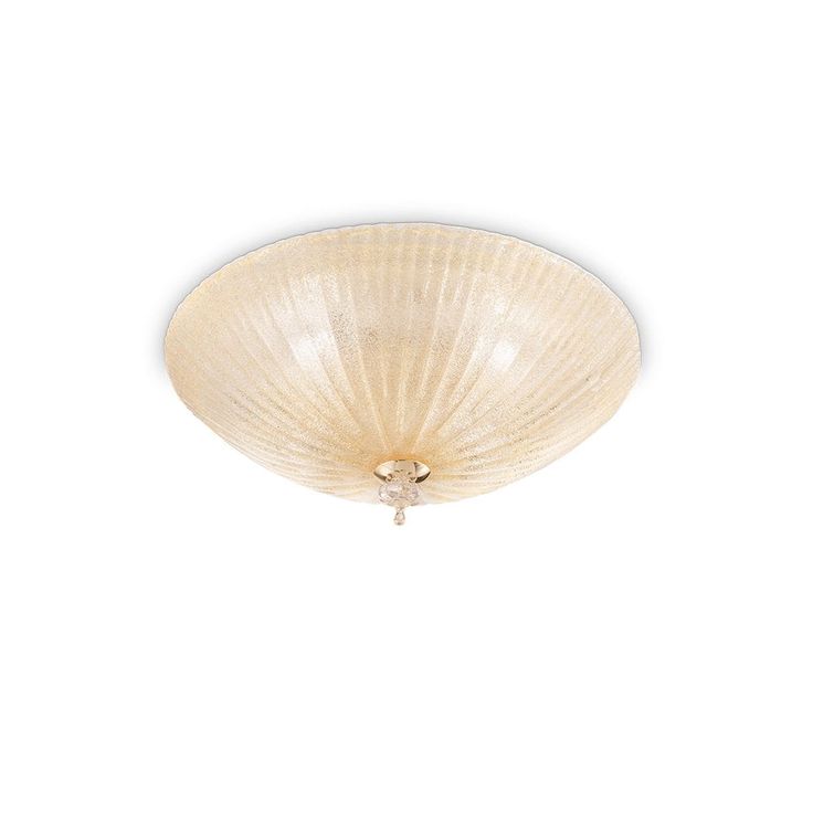 a white ceiling light with a glass shade