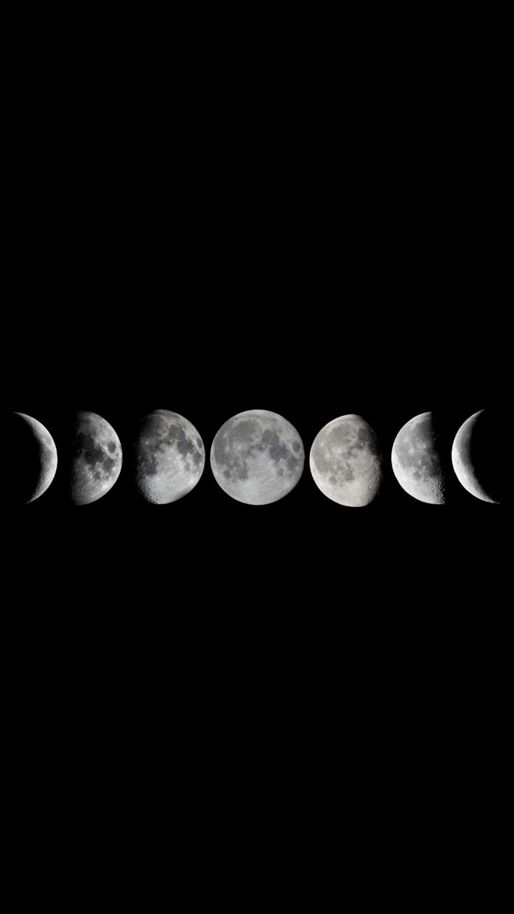 six phases of the moon are shown in this composite image taken by nasa astronauts from earth